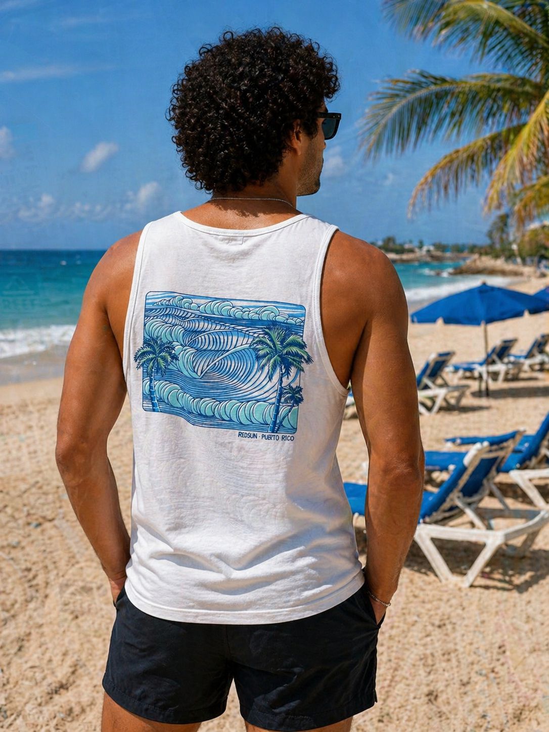 WAVE LINES REDSUN TANK TOP