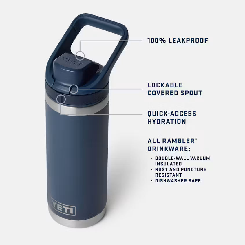 RAMBLER 18 OZ WATER BOTTLE WITH FLIP CHUG CAP